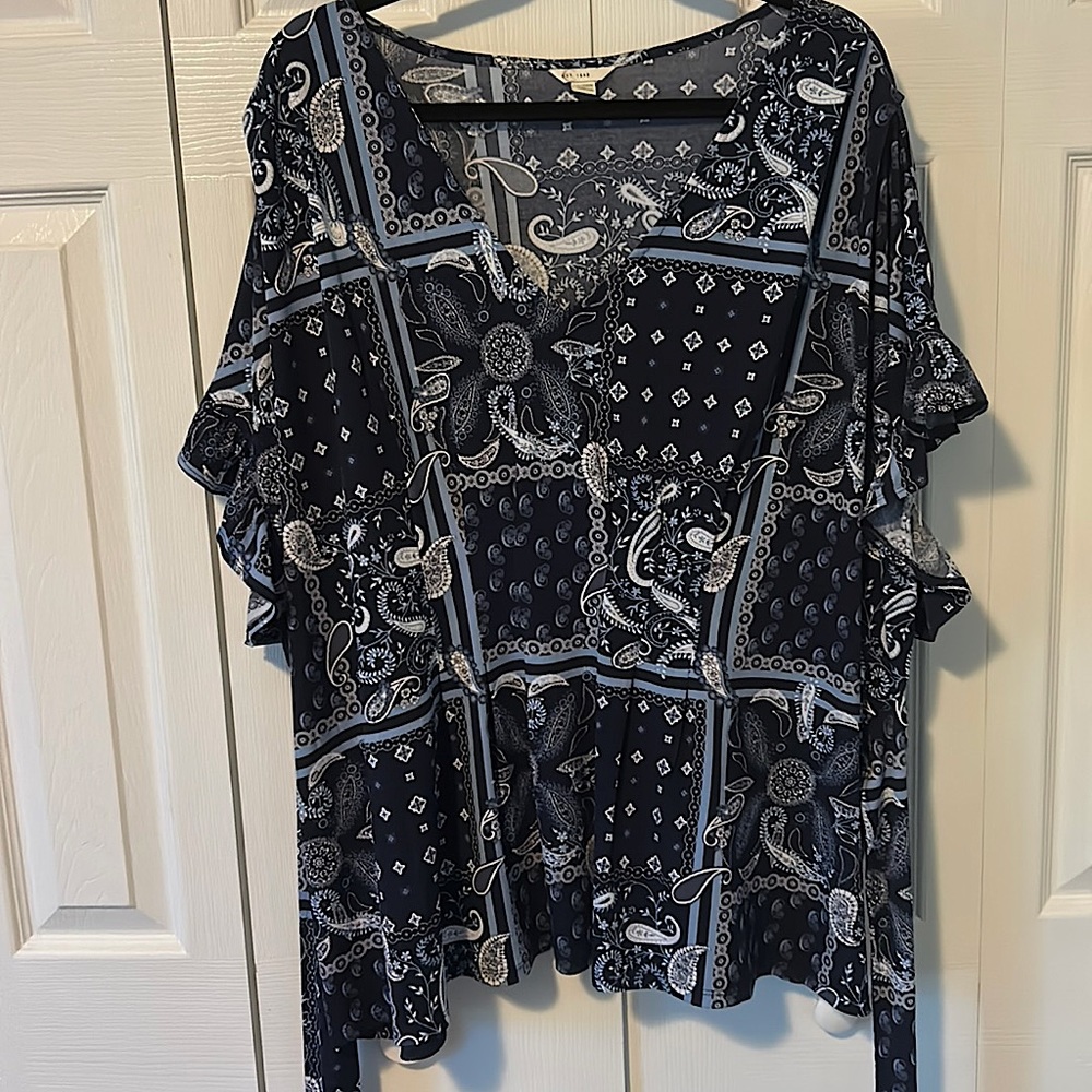 Blue Babydoll style top.
